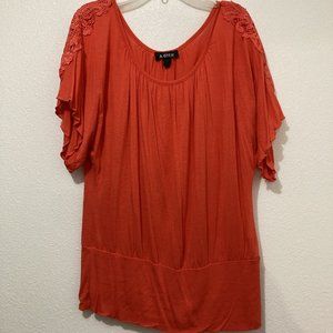 A. Byer dark Orange wide semi embroidered sleeve stretch size large